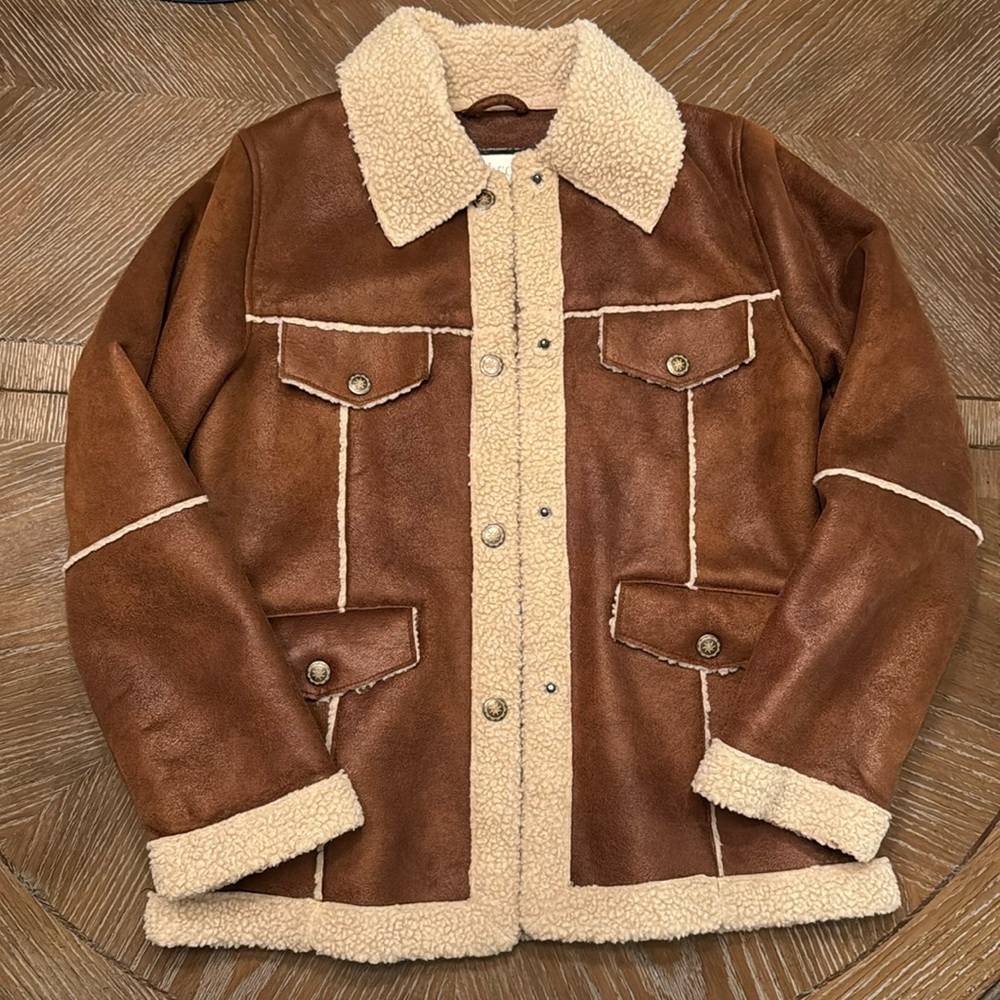 ROTHSCHILD Faux Suede & Sherpa Lined Jacket Size 14 (L)